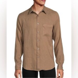 $225 Theory Linen Size XXL Irving Linen Button Down Shirt NWT